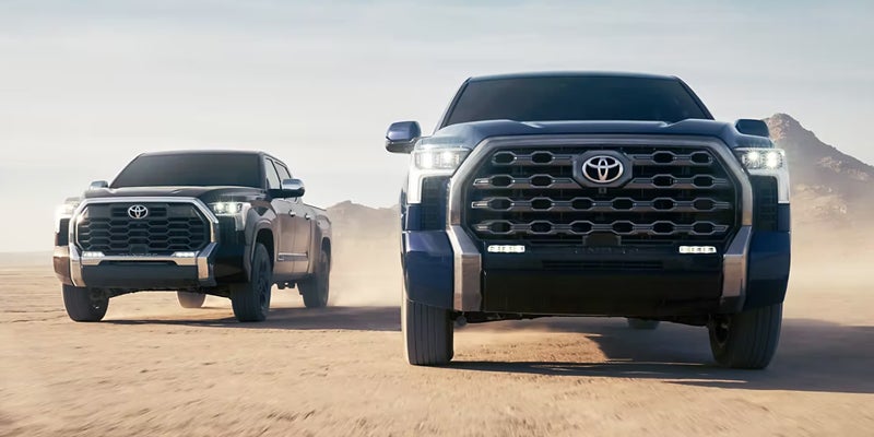 Two Toyota Tundra models.