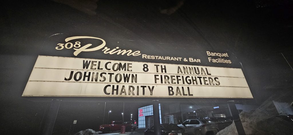 8th Annual Johnstown Firefighters Charity Ball Sign