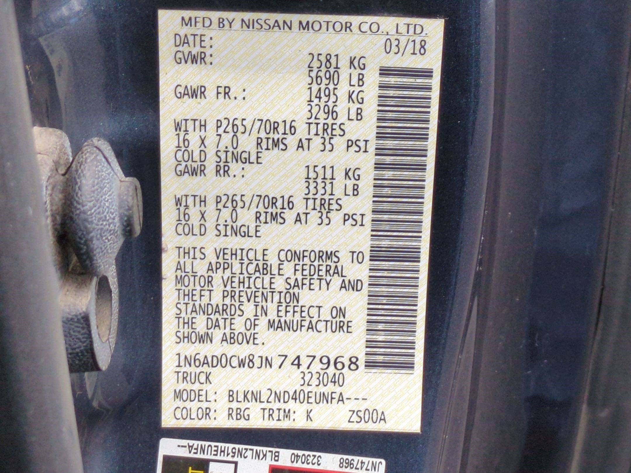 2018 Nissan Frontier SV V6