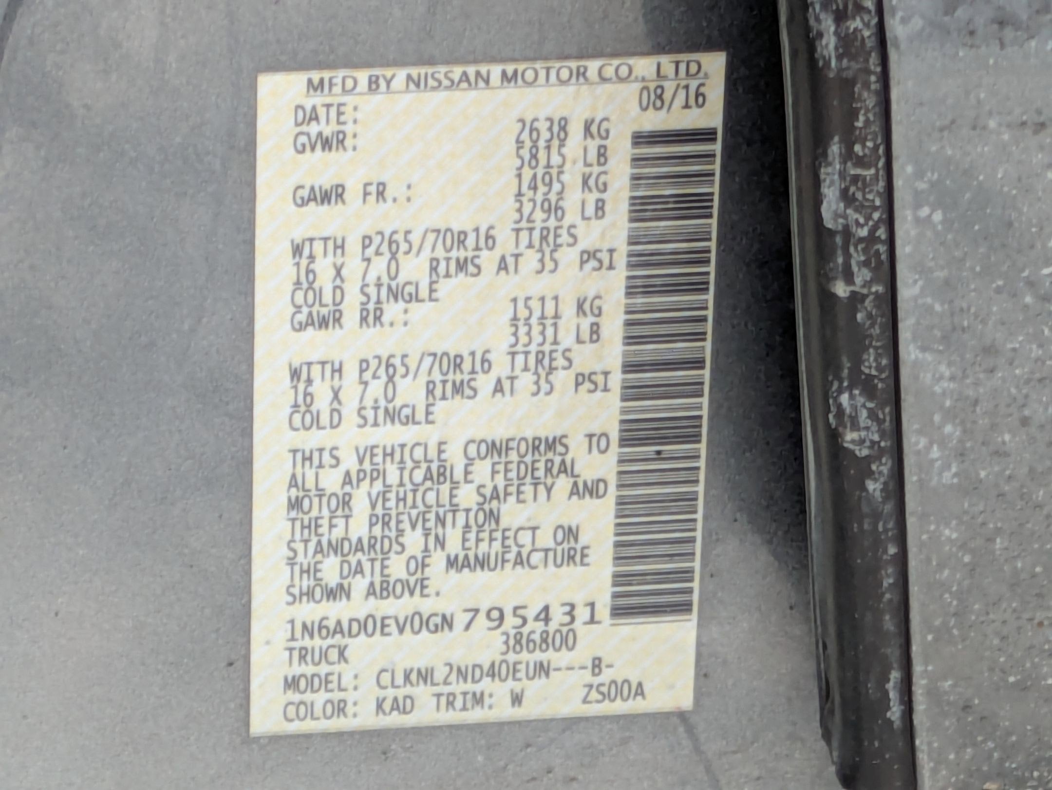 2016 Nissan Frontier SV