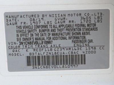 2020 Nissan Versa SV