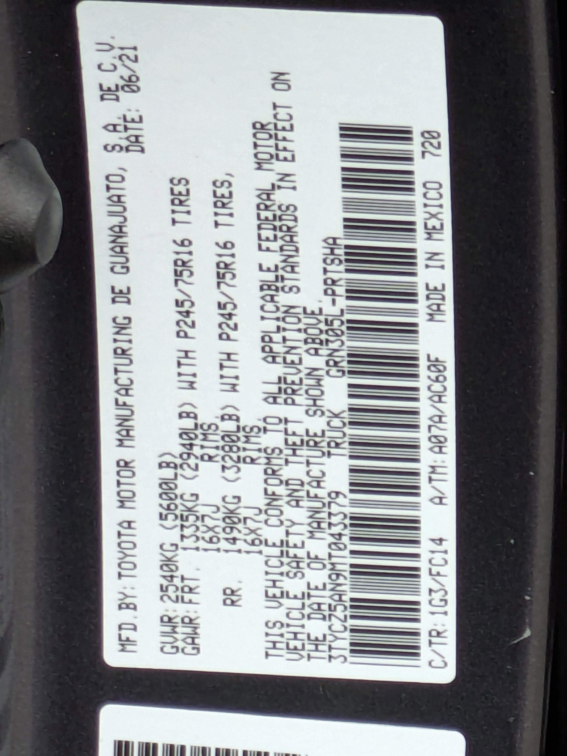 2021 Toyota Tacoma 4WD SR5