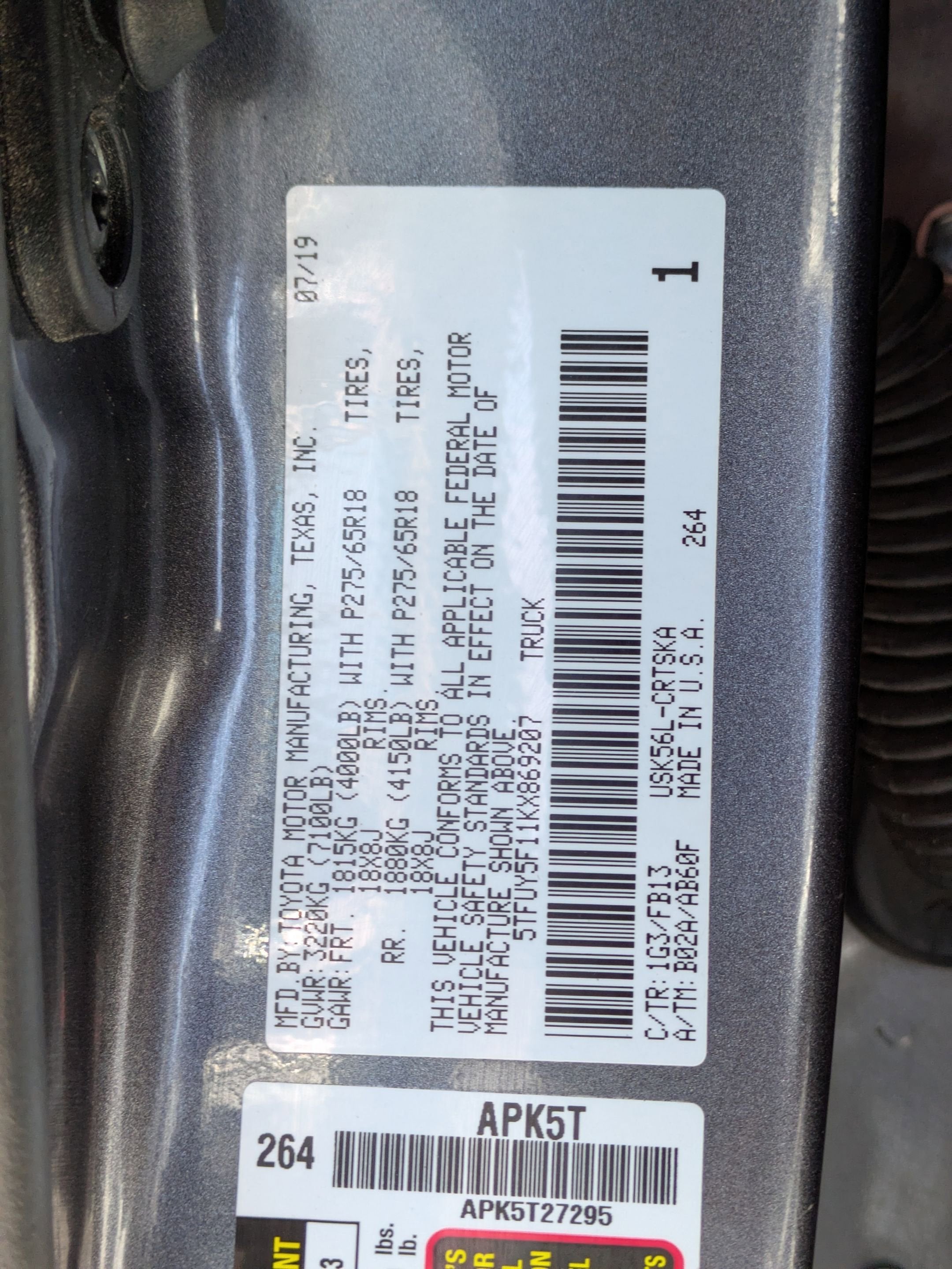 2019 Toyota Tundra 4WD Base