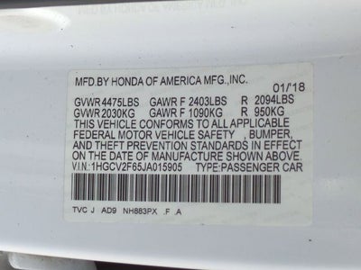 2018 Honda Accord EX-L 2.0T Navigation