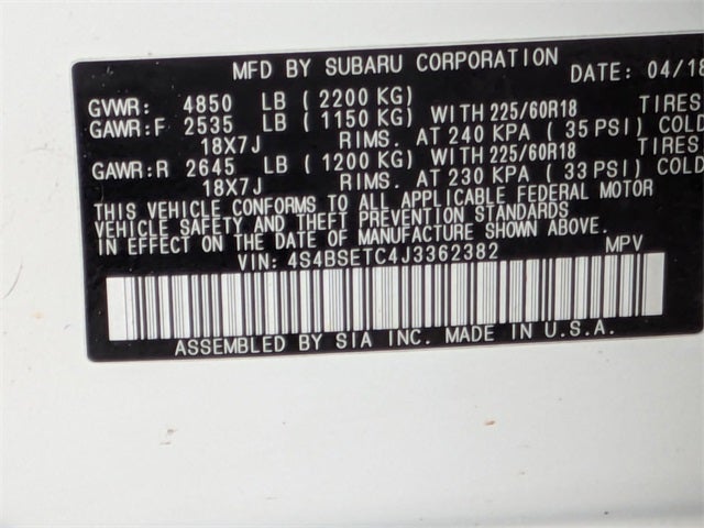 2018 Subaru Outback 3.6R Touring