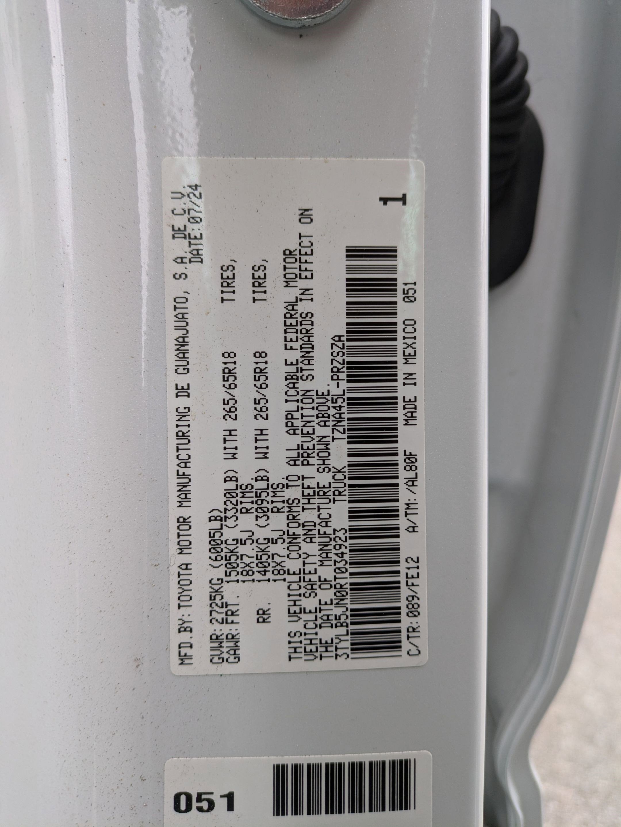 2024 Toyota Tacoma TRD Sport Sport Upgrade Pkg