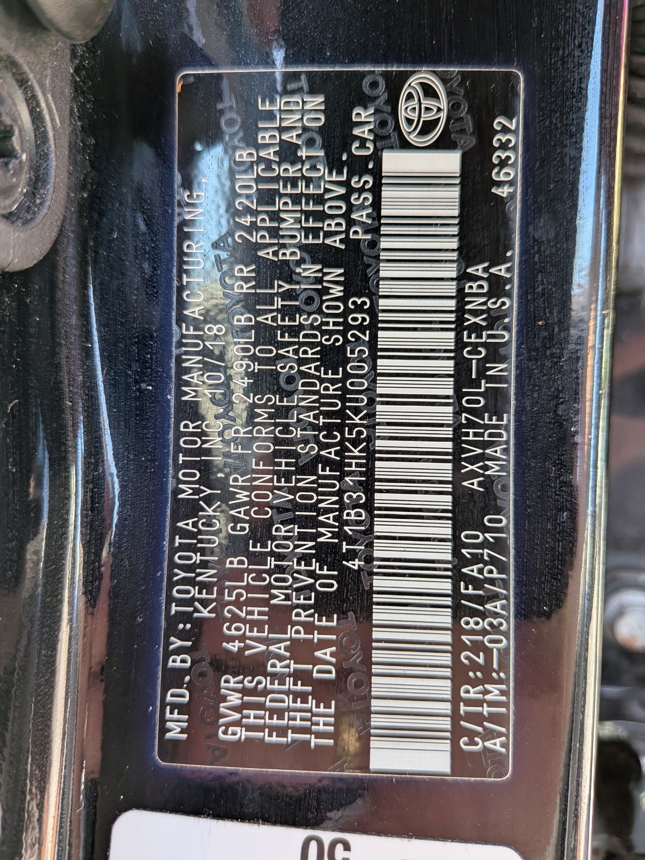 2019 Toyota Camry Hybrid LE