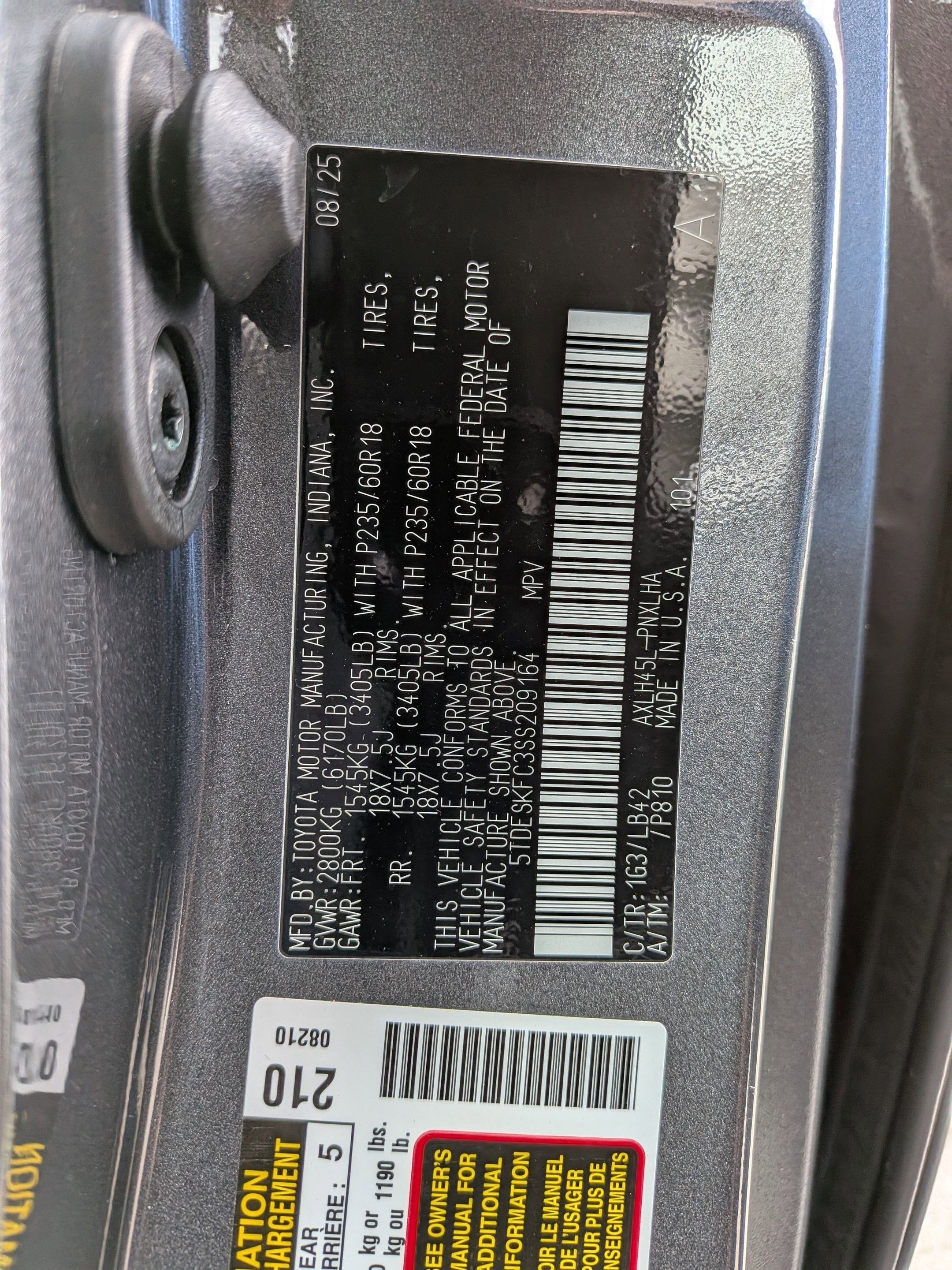 2025 Toyota Sienna Platinum 7 Passenger