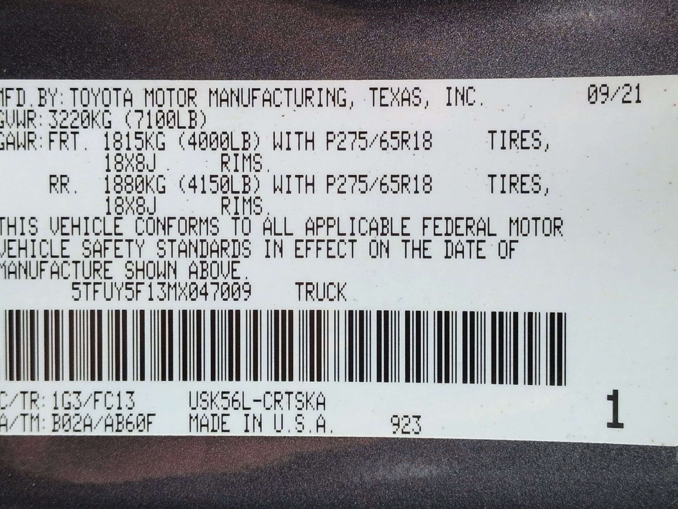 2021 Toyota Tundra SR5