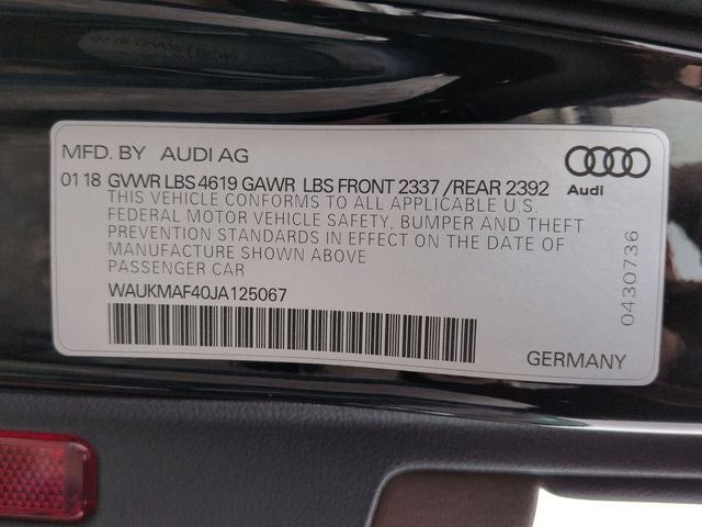 2018 Audi A4 2.0T ultra Premium