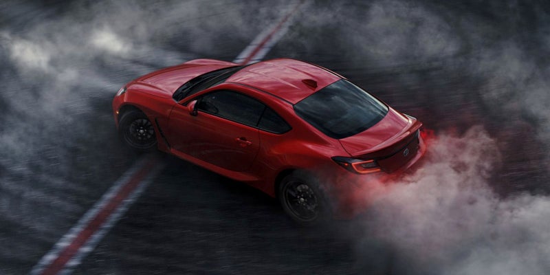 A Toyota GR86 doing donuts