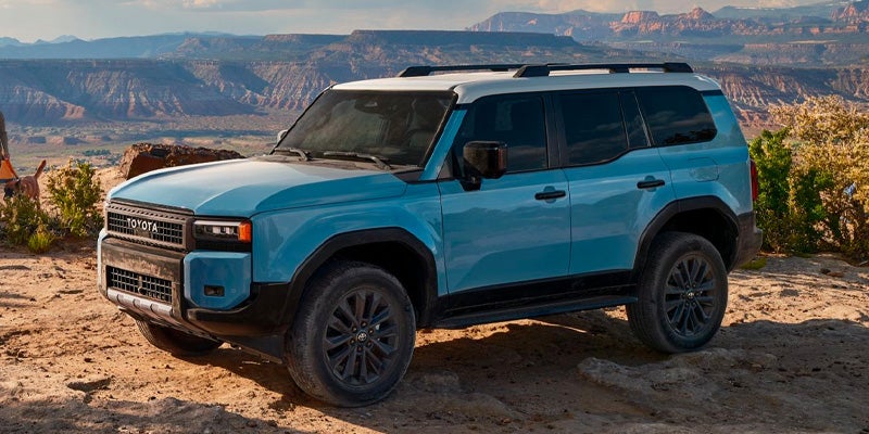 A blue 2024 Toyota Land Cruiser