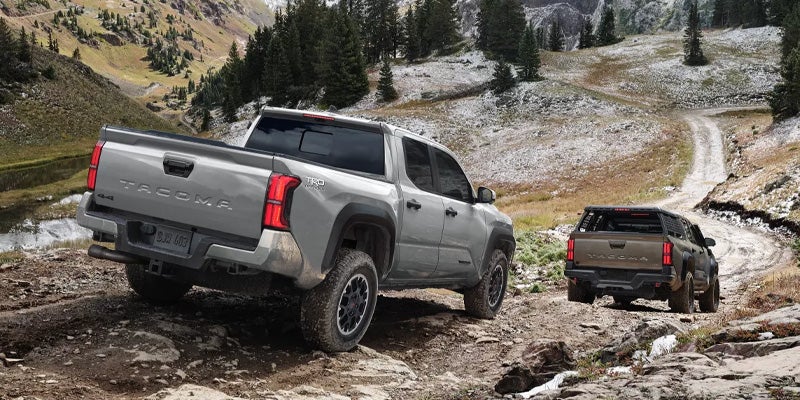 a 2025 Toyota Tacoma off roading going down a hill
